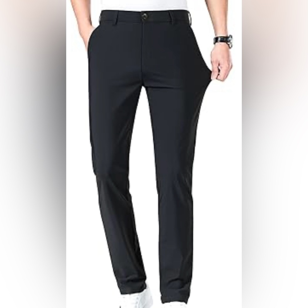 Lushenuni  Mens golf pants size  high stretch ice silk dress pants36x31